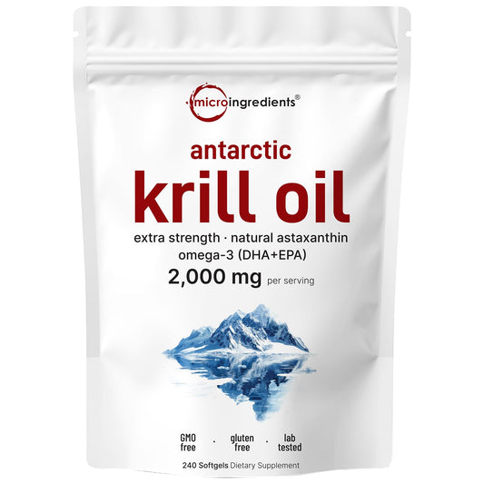 Micro Ingredients Antarctic Krill Oil 2000mg per serving, 240 softgels bottle