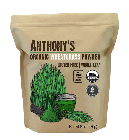 Anthony's Organic Wheatgrass Powder 8 oz container