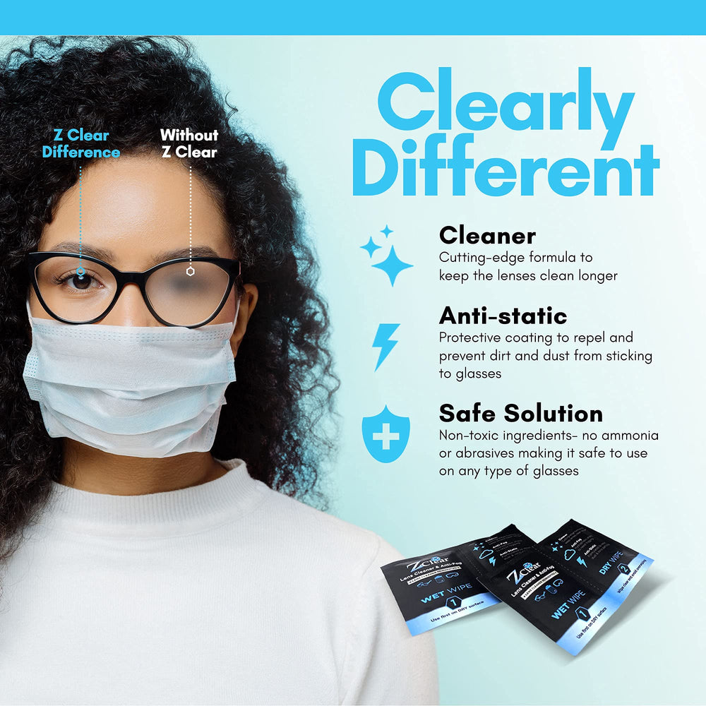 Portable lens cleaning kit for glasses and sunglasses
