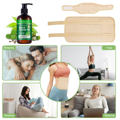 Anti-leak design Castor Oil Pack Wrap with adjustable straps