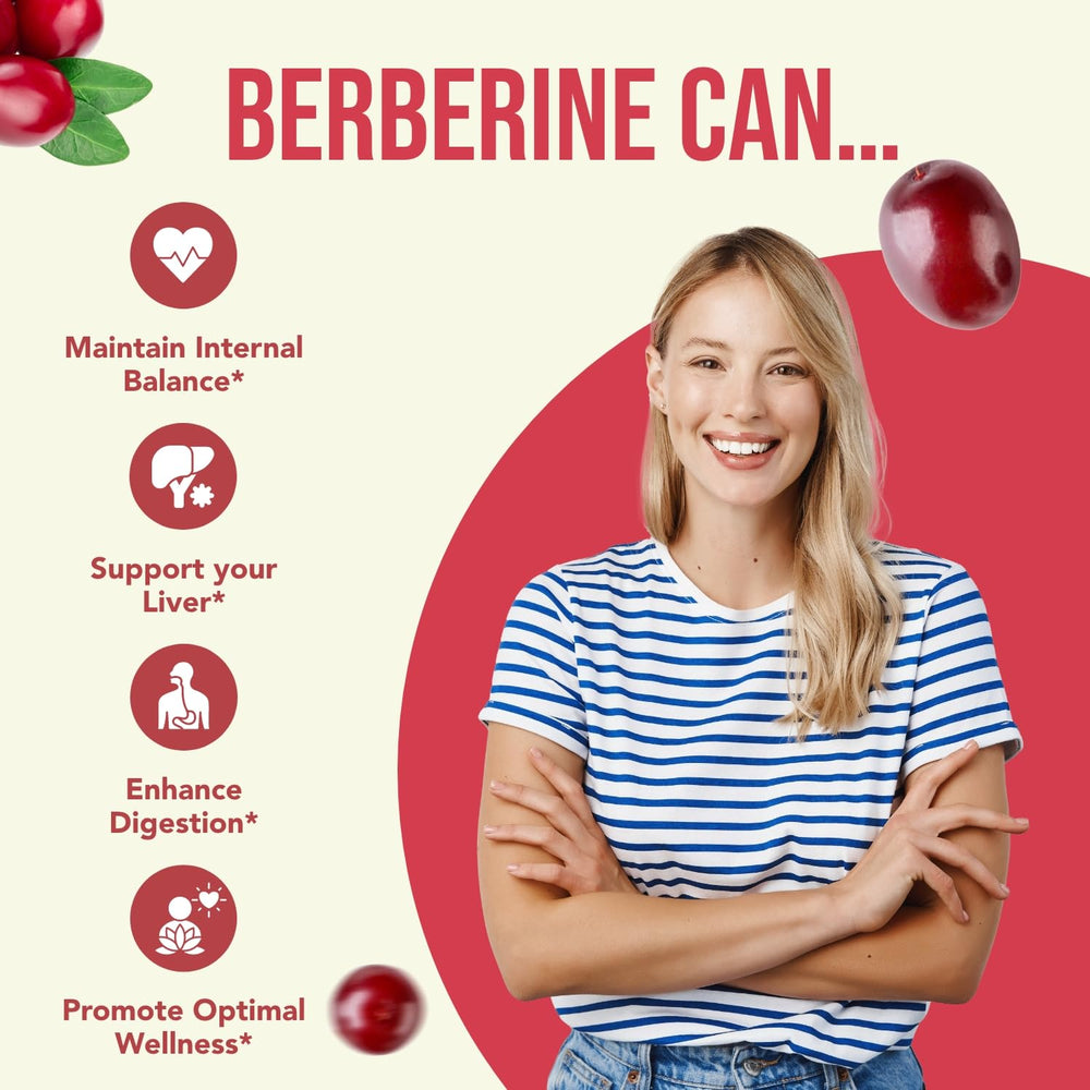 Antioxidant berberine capsule on white background