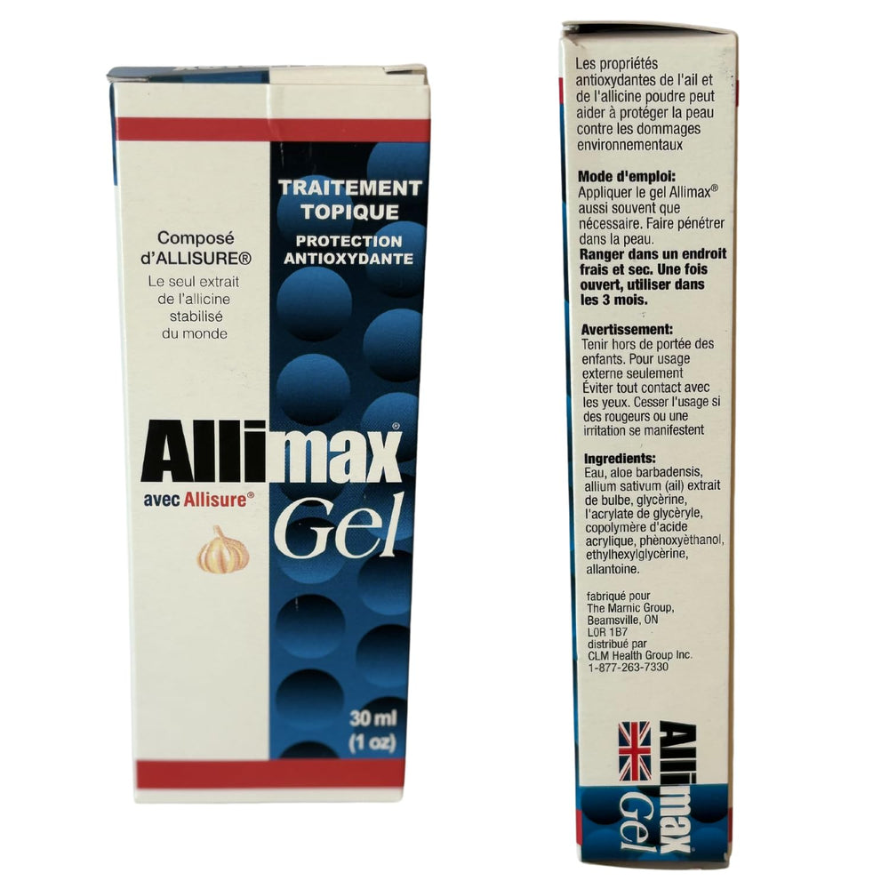 Allimax gel with allisure providing antioxidant protection for the skin