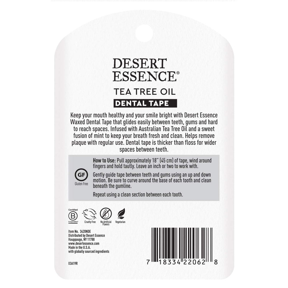 Antiseptic tea tree and mint dental tape details