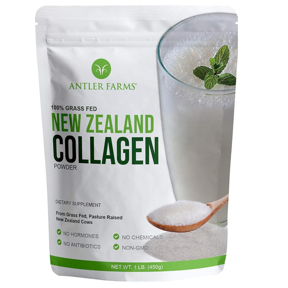 Antler Farms 100% Grass-Fed New Zealand collagen powder - unflavored, 1 lb packaging