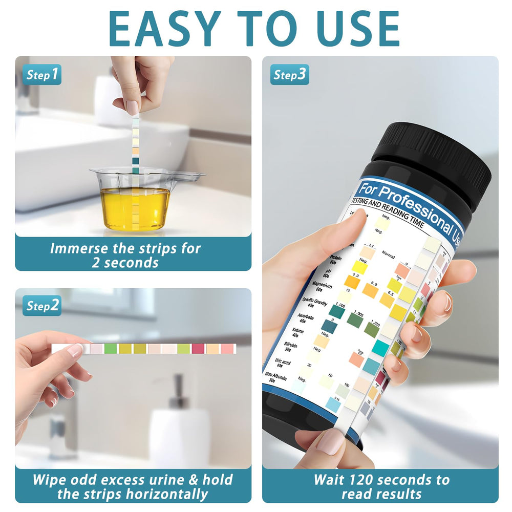 Urinalysis guide included with the kit