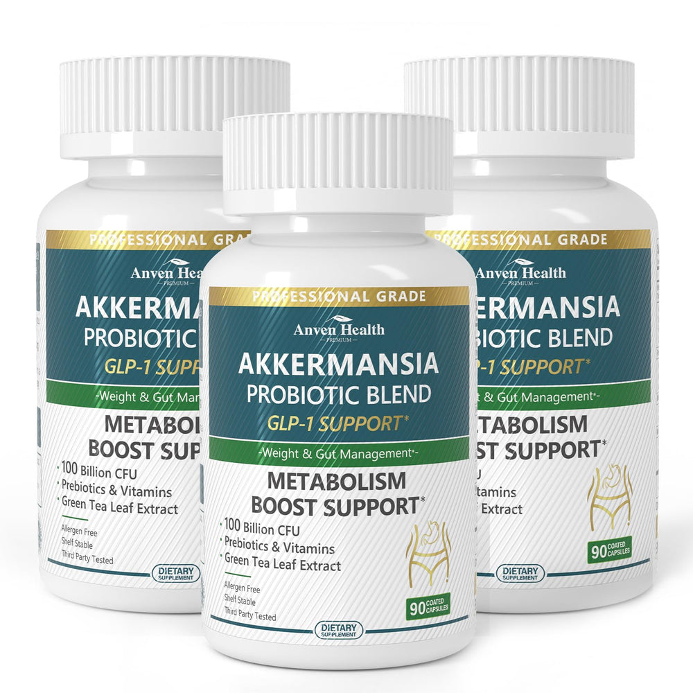 Bottle of Anven Health GLP-1 Supplement 100B Akkermansia probiotic