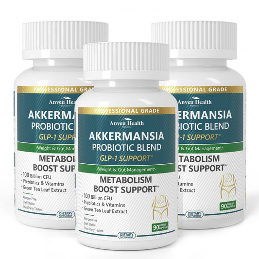 Bottle of Anven Health GLP-1 Supplement 100B Akkermansia probiotic