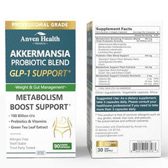 Akkermansia muciniphila probiotic capsules and prebiotic fibers