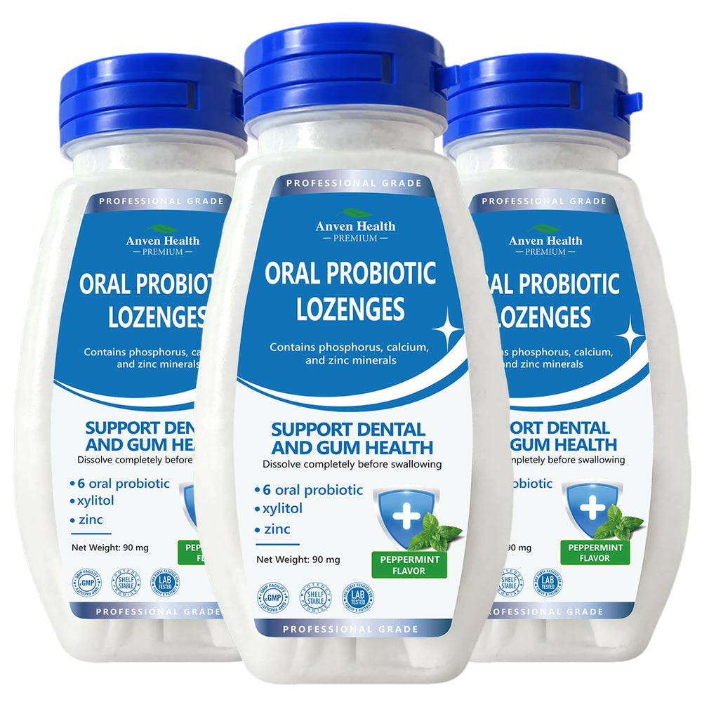 Product shot of Anven Health Oral Probiotics Lozenges (270-count, mint flavor)