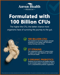 Supplement facts panel on Probiotics bottle