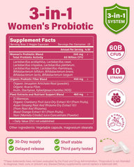 Close-up of 60 Billion CFU label for vaginal probiotics