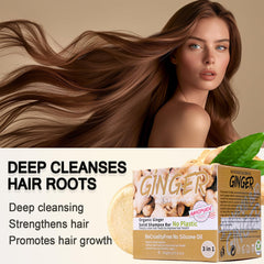 Anweina Ginger Hair Shampoo Bar, hair texture after wash shows softness and shine
