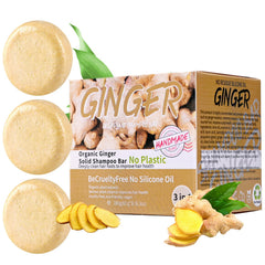 Anweina Ginger Hair Shampoo Bar 3-pack, front view, ready for daily scalp nourishment