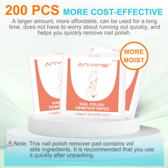 ANYINS remover pads work on gel and acrylic nails with simple wrap removal