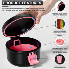 Compact travel-friendly denture case with dimensions 3.86 x 4.42 x 2.67 inches
