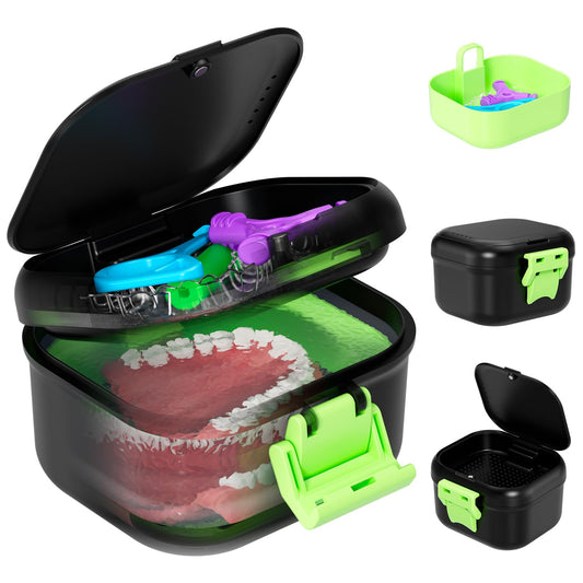 ANYLEY leak-proof denture case with secure lid
