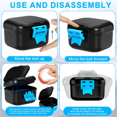 Denture case with 250ml capacity for dentures and retainers