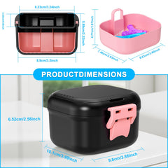 Travel denture cup with detachable soaking basket