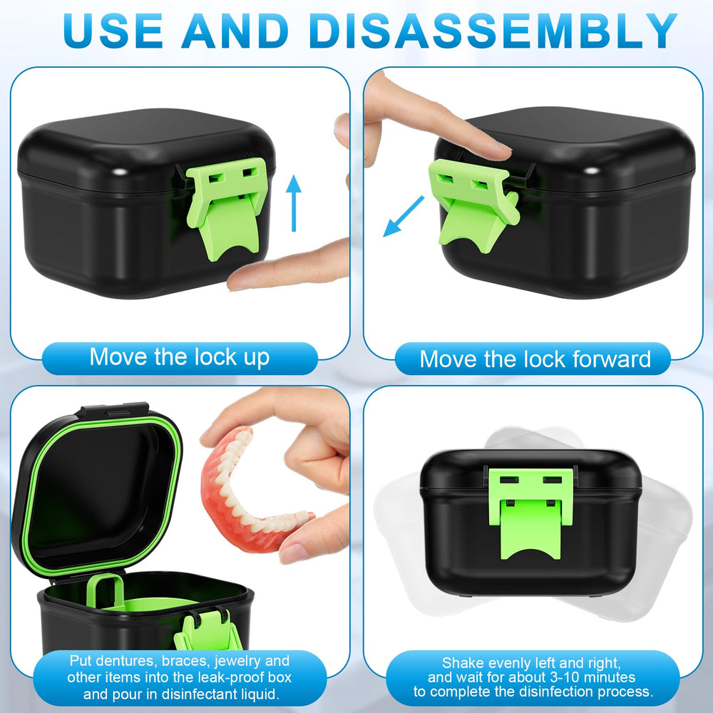 Large capacity 250ml denture case for dentures and retainers