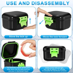 Large capacity 250ml denture case for dentures and retainers
