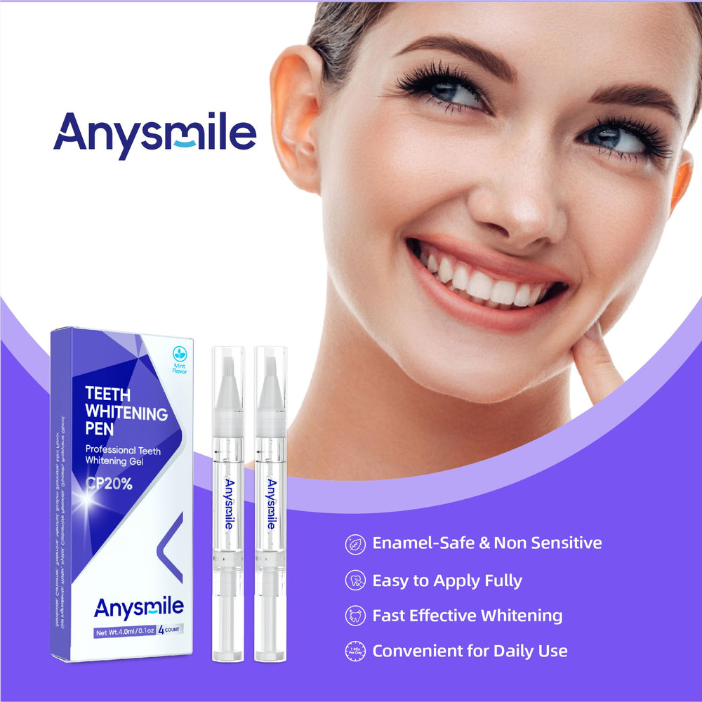 Soft brush tip applying whitening gel to teeth