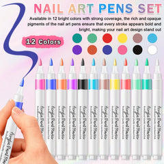 AOAZXBB fine-nib precision enables clean outlines on nails.