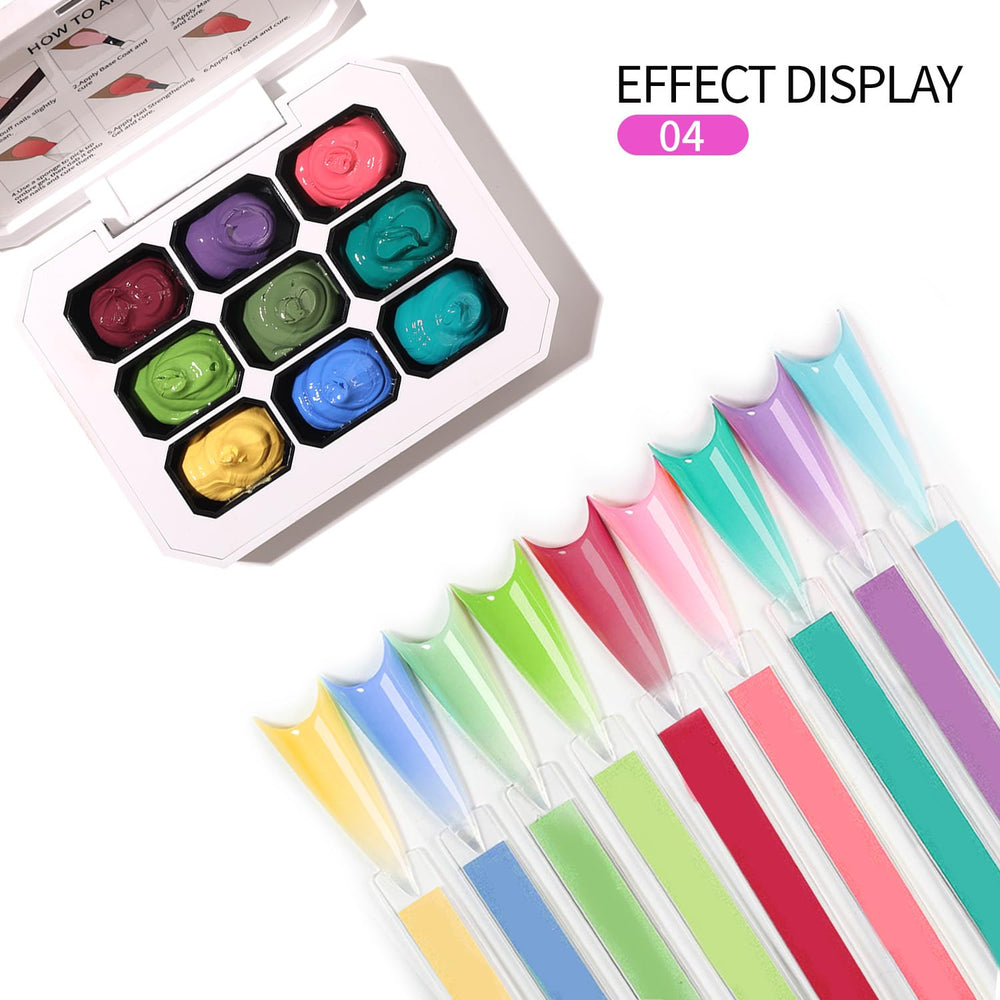AOBOO color swatches display nine saturated tones ideal for versatile ombre looks.
