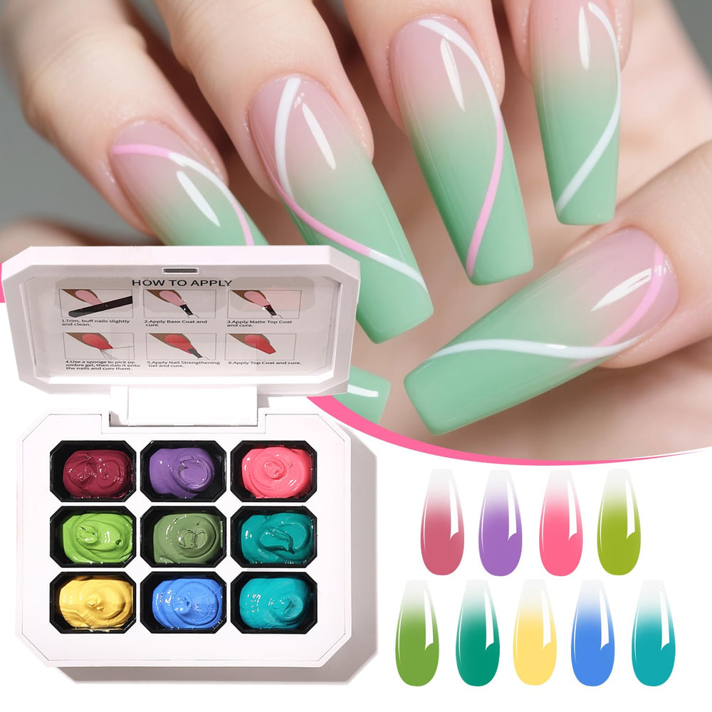 AOBOO ombre sponge tool set highlighting soft blush blending for seamless color transitions.