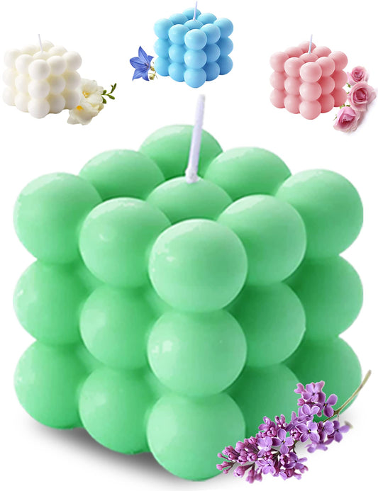 Bubble Scented Candle in Lavender Green color, 5.4 oz