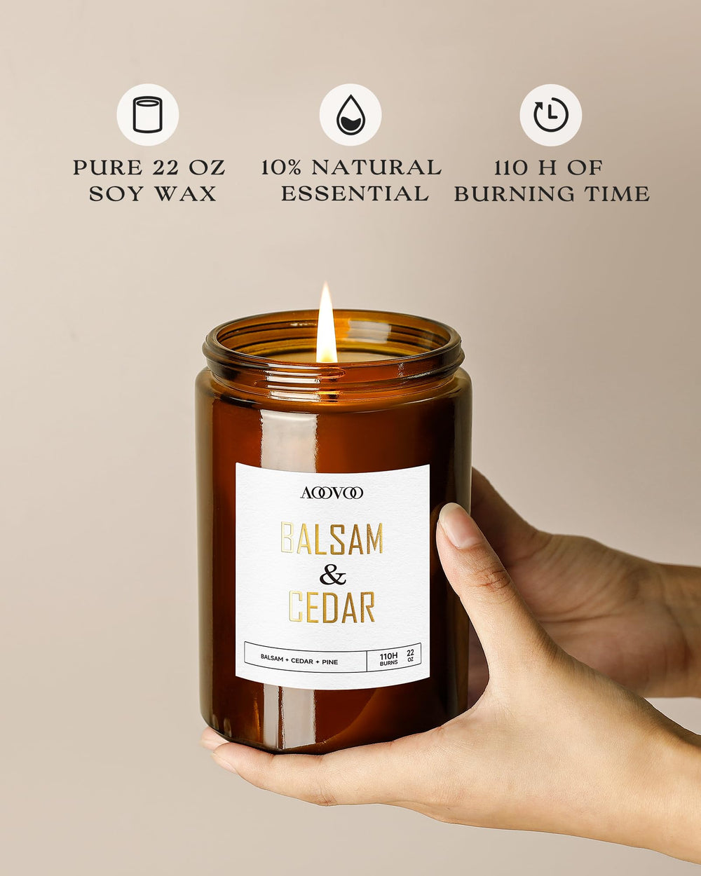 Elegant gift-ready candle in glass jar