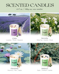 Water Lily Pear candle with Rose Quartz for Harmony