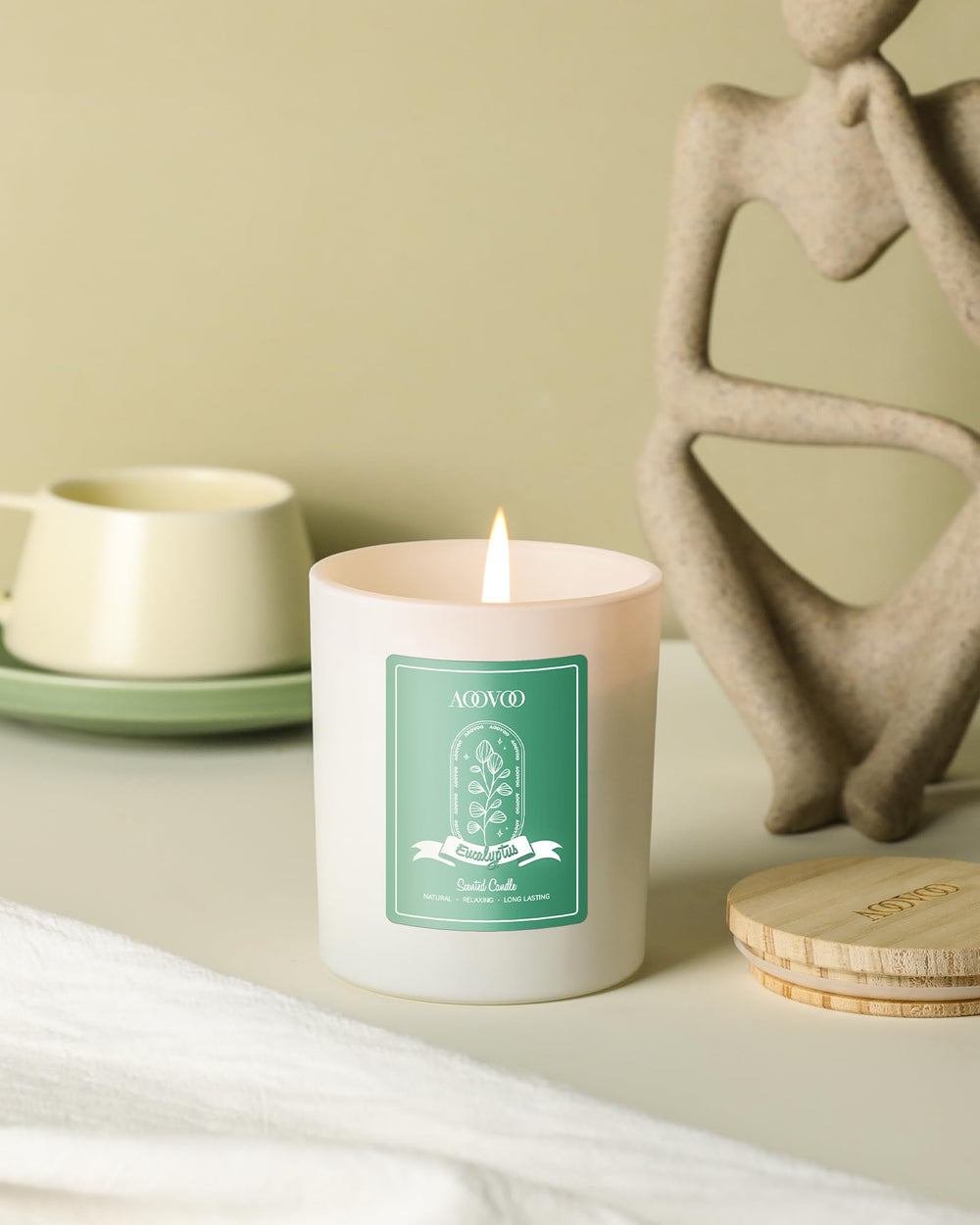Home ambiance candle for relaxation and self-care