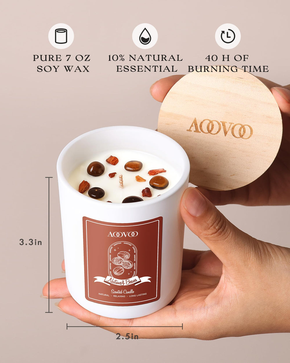 Decorative packaging box for AOOVOO Nutmeg Beans candle