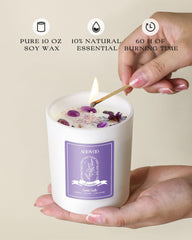 Vanilla-scented candle close-up