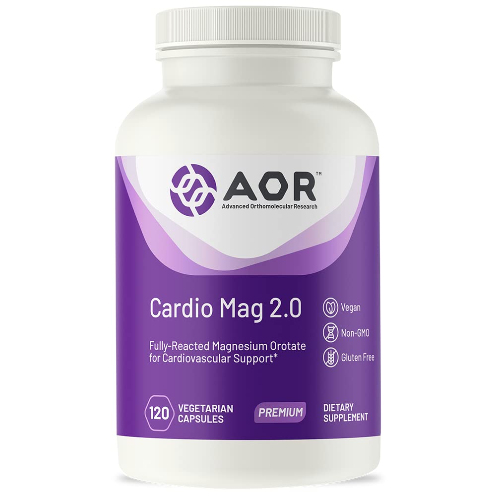 AOR Cardio Mag 2.0 bottle with capsules on a white background