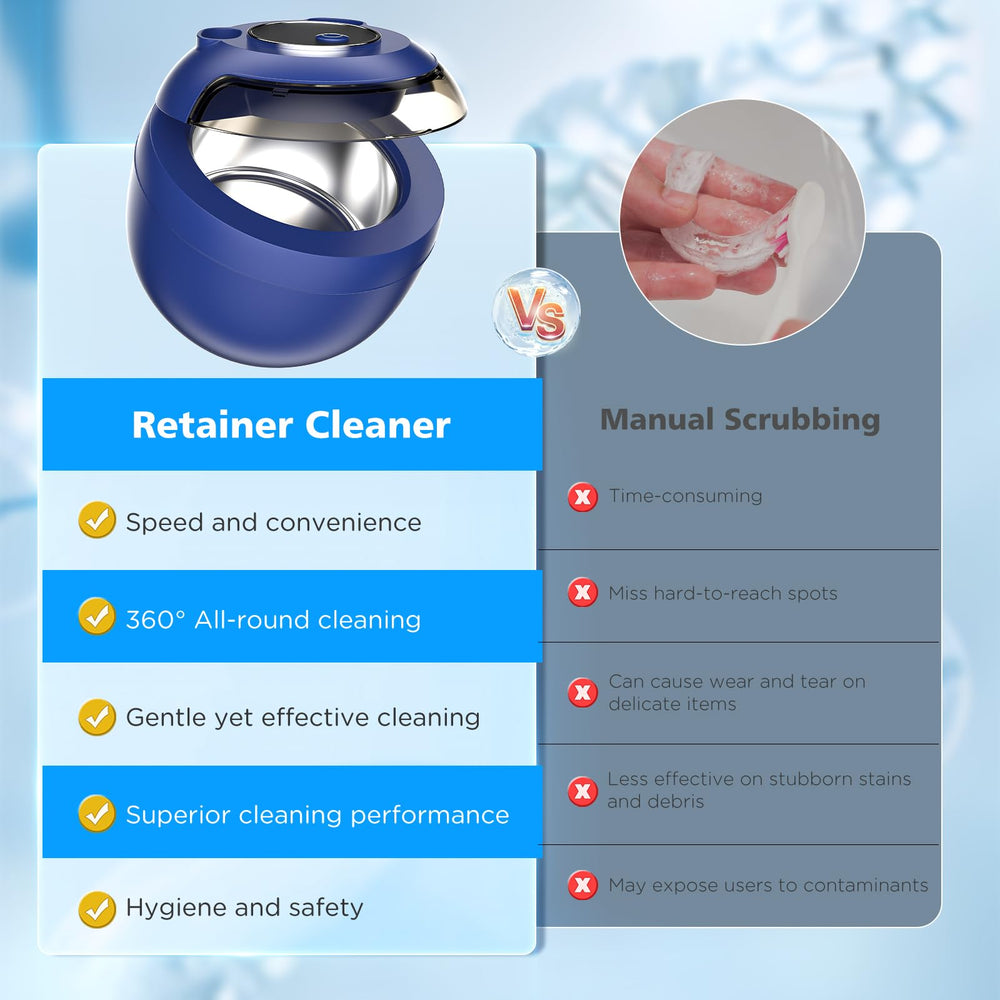 Included accessories: mesh basket and tweezers for jewelry cleaning