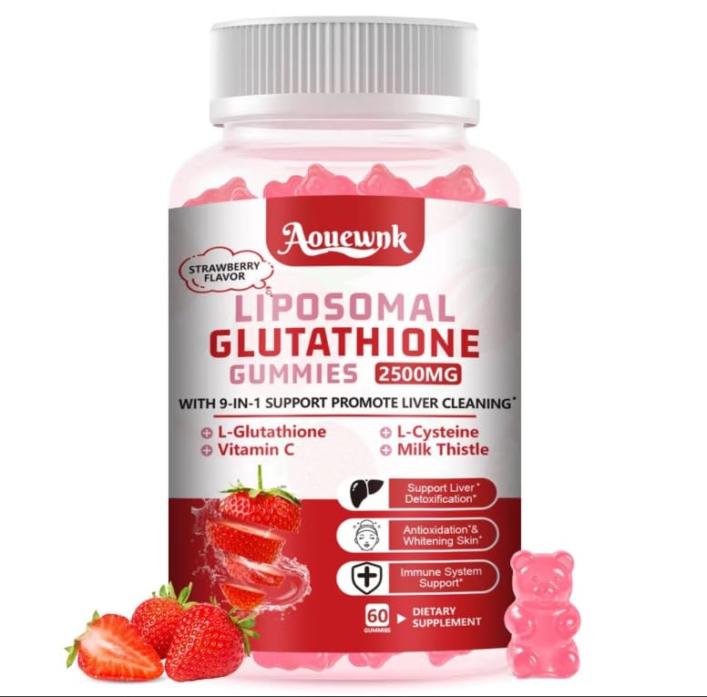 Aouewnk 2500mg liposomal glutathione gummies bottle label