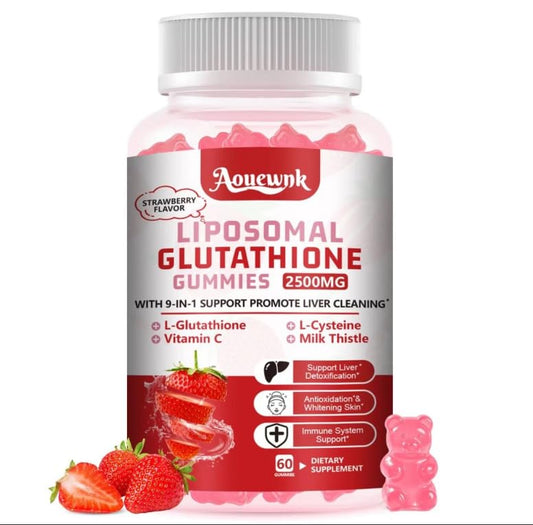 Aouewnk 2500mg liposomal glutathione gummies bottle label