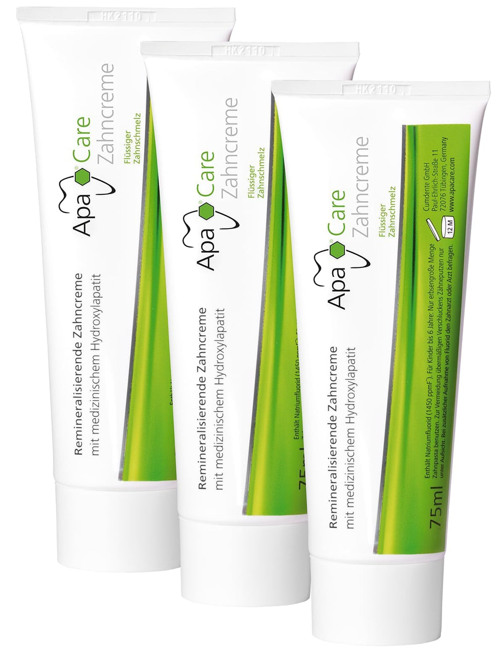 ApaCare toothpaste with hydroxyapatite for enamel repair