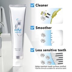 Close-up of APAGARD M-Plus mild mint toothpaste texture