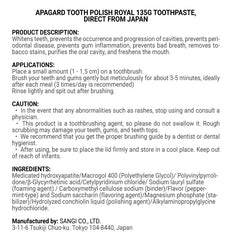 Side view of Apagard Tooth Polish Royal 135g toothpaste