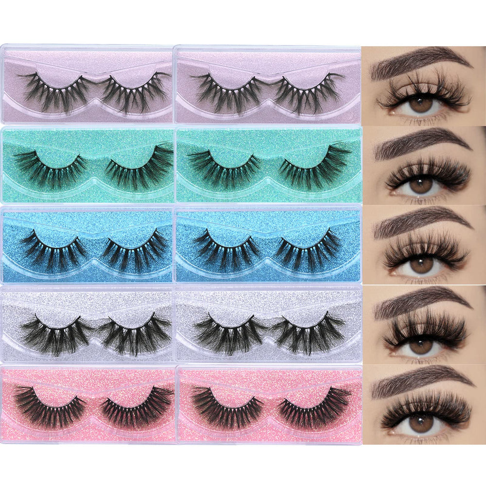 APCYUST wispy lashes 10-pair set for a natural daytime enhancement.