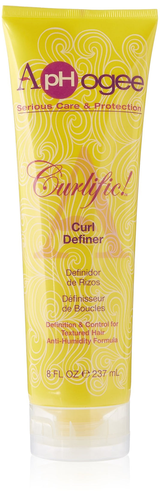 Aphogee Curlific Curl Definer bottle for flexible curl shaping and shine.