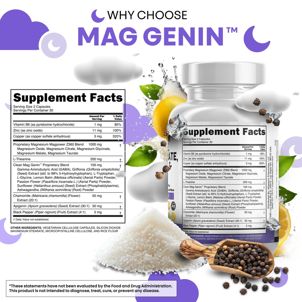 Apigenin 50mg included in Mag Genin formula