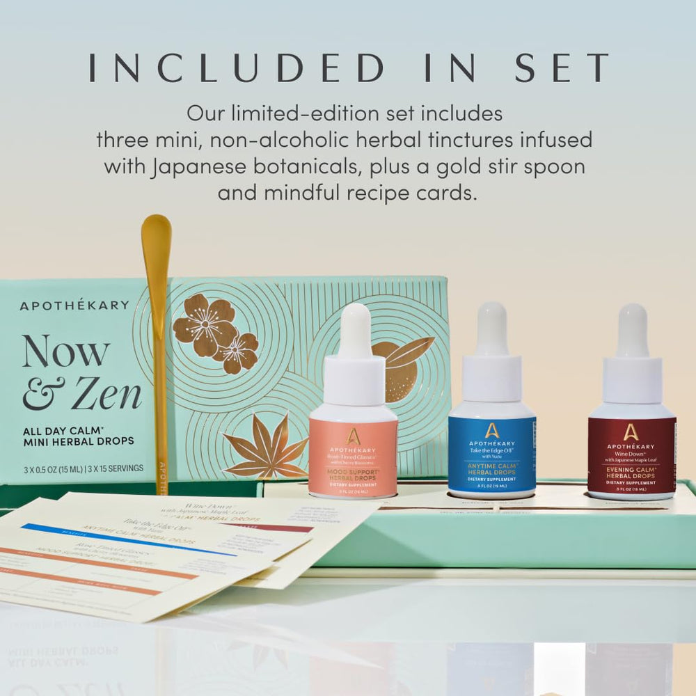Product trio arranged with cherry blossom and maple leaf accents