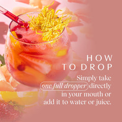 Rosé-Tinted Glasses bottle with light pink beverage backdrop