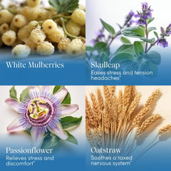 Apothékary Take The Edge Off label closeup highlighting calming ingredients.