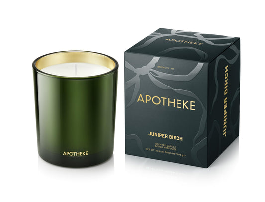 APOTHEKE Juniper Birch 10.5 oz soy wax jar candle - hero image