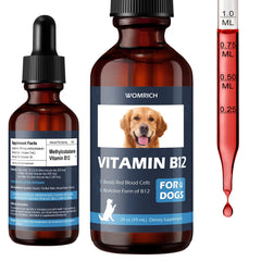 Bottle of appetite-stimulant vitamin B12 for dogs with 2 fl oz label