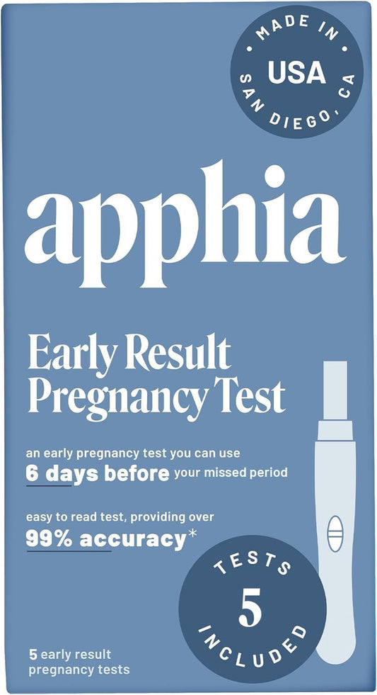 Apphia Early Detection Pregnancy Test pack of 5 on white background